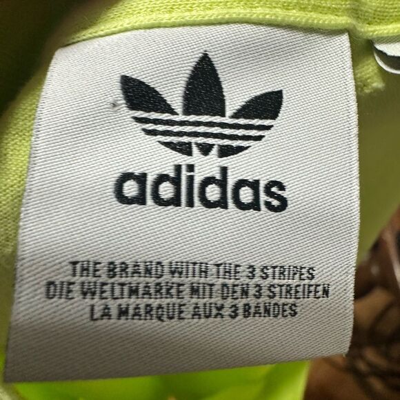 Adidas Originals Trefoil Neon Green Sleeveless Crop Tank Top Size XL Logo - Picture 4 of 7